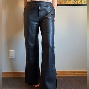 Bershka Black Leather Pants